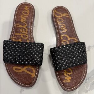 Sam Edelman Black Studded Slide Sandals